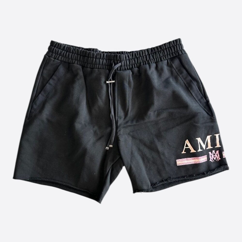 Amiri Black & Watercolor MA Bar Logo Shorts